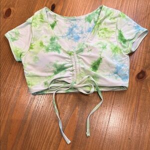 NWOT Zaful Tie Dye cap sleeved Bikini top buttery soft fabric SMALL-4